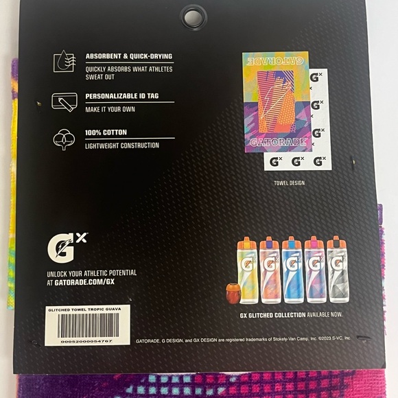 Gatorade GX Towel Glitched Collection 'Tropic Guava' Brand New 16 x 25 - Picture 4 of 4